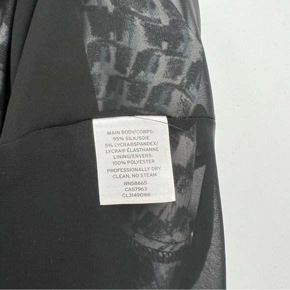 Classiques Entier Silk Grahic Print Keyhole Long Sleeve Midi Dress Size 12 - Picture 11 of 13